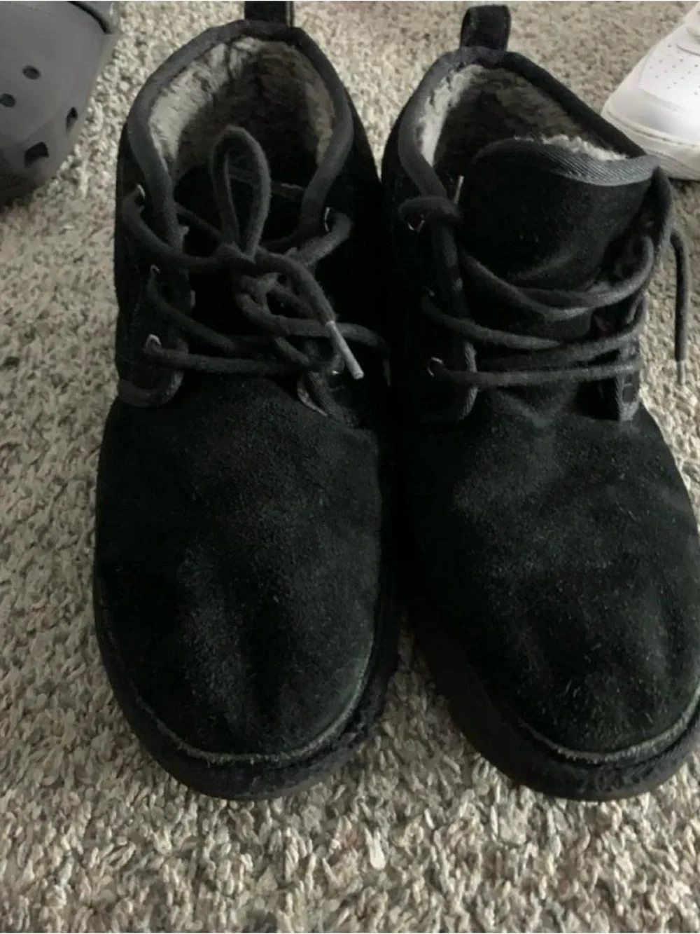 Men's Black Suede Lace-Up Casual Boots